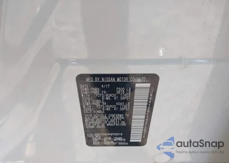 2017 Nissan Armada Platinum from USA, damaged, VIN JN8AY2NE4H9706218